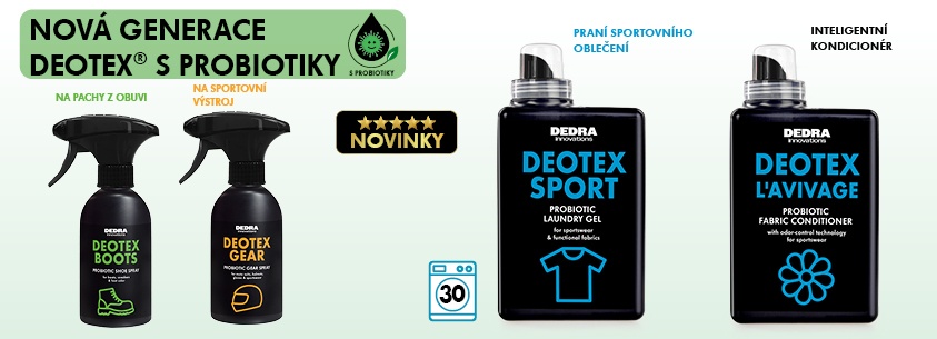 Většina chemických prostředků zápach jen překryje vůní – a ten se brzy vrátí. DEOTEX®  jde dál: jeho probiotika rozkládají samotnou příčinu zápachu, takže svěžest vydrží mnohem déle a je přirozená, ne uměle navoněná.