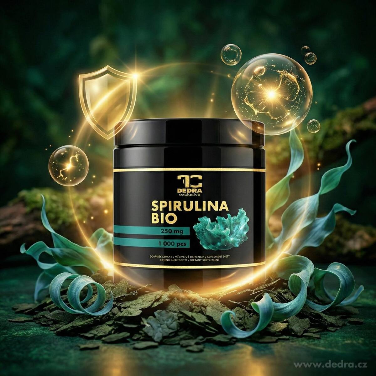 BIO Spirulina v tabletách je přírodní superpotravina s vysokým obsahem bílkovin, vitamínů, minerálů a antioxidantů.